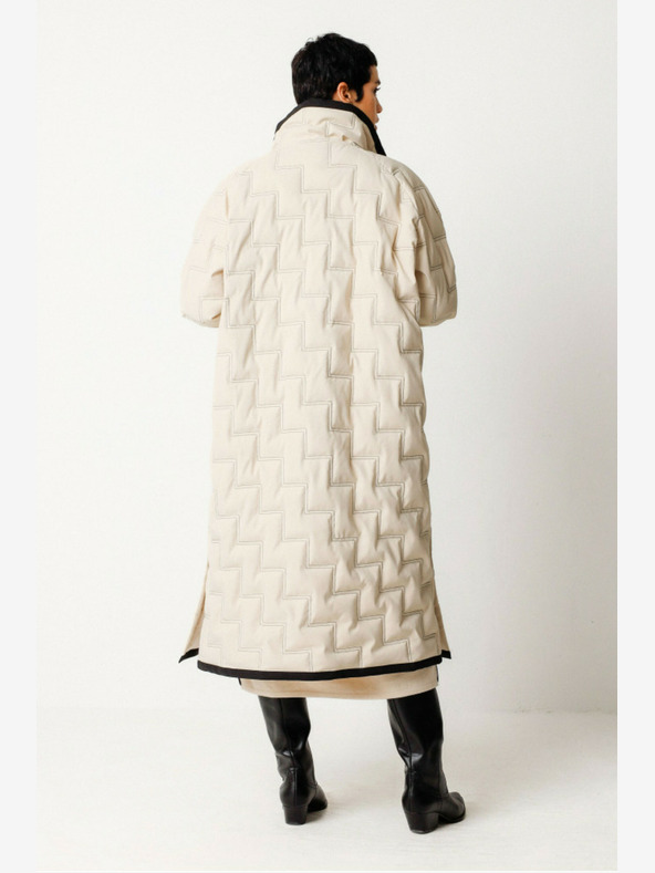 SKFK Krémový dámsky zimný kabát SKFK