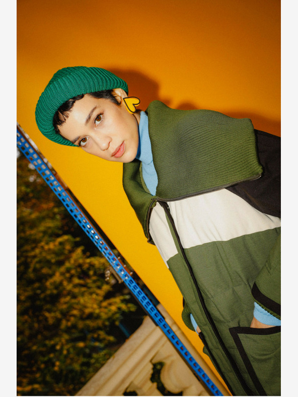 SKFK Zelený dámsky zimný kabát SKFK