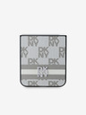DKNY DKNY PU kožený zadný kryt so šachovnicovým vzorom a pruhmi pre Samsung Galaxy Z Flip 6 béžový