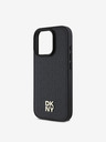 DKNY DKNY PU kožený zadný kryt Repeat Pattern Stack Logo MagSafe pre iPhone 16 Pro Black