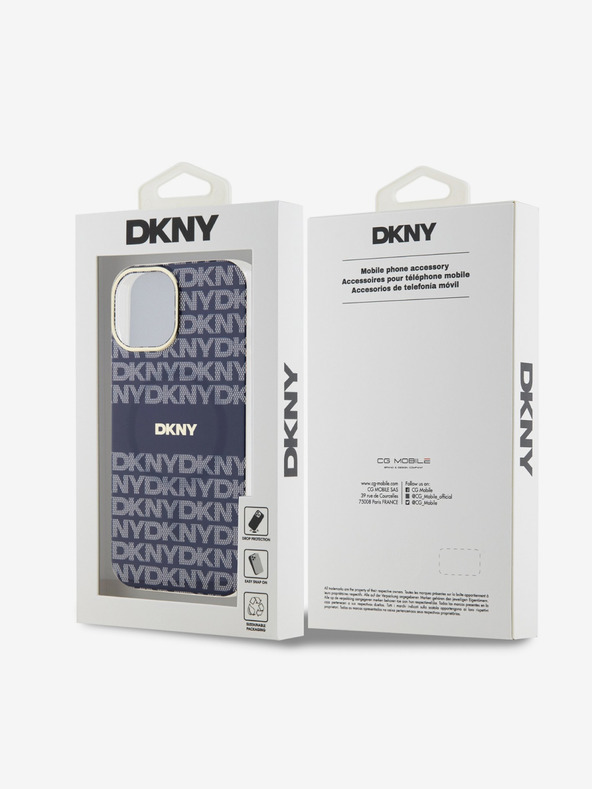 DKNY Zadný kryt PC/TPU Repeat Pattern Tonal Stripe Magsafe pre iPhone 15 Blue DKNY
