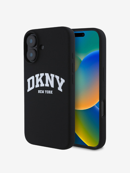 DKNY DKNY Liquid Silicone Arch Logo MagSafe zadný kryt pre iPhone 16 čierny