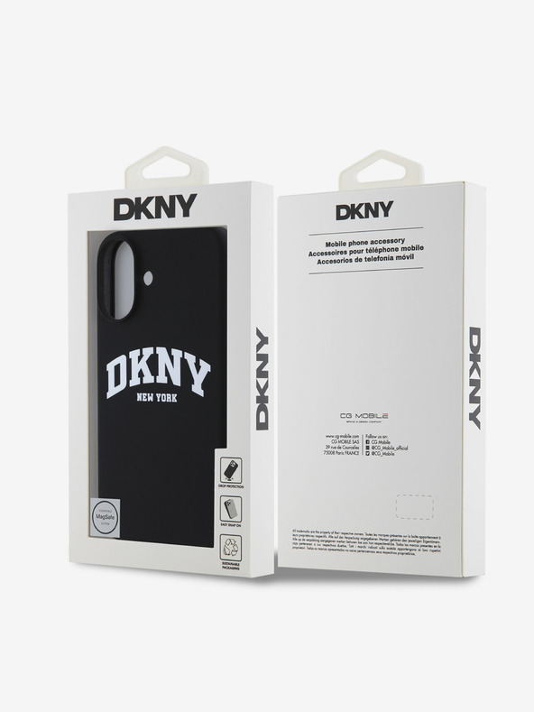 DKNY DKNY Liquid Silicone Arch Logo MagSafe zadný kryt pre iPhone 16 čierny