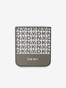 DKNY DKNY PU kožený zadný kryt s opakujúcim sa vzorom a prúžkom v spodnej časti pre Samsung Galaxy Z Flip 6 hnedý