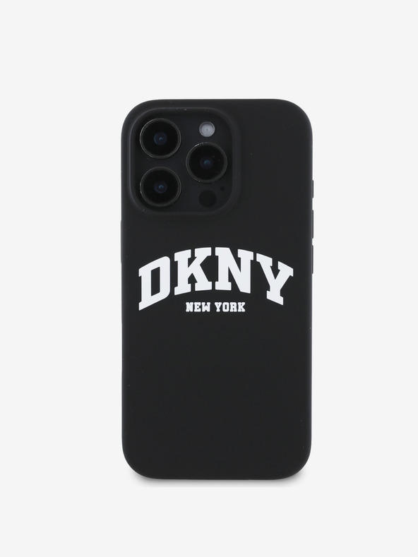 DKNY DKNY Zadný kryt MagSafe s logom oblúka z tekutého silikónu pre iPhone 16 Pro Max čierny
