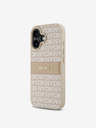 DKNY DKNY PU kožený zadný kryt s opakujúcim sa vzorom s tonálnymi prúžkami pre iPhone 16 ružový