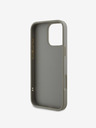 DKNY DKNY PU kožený prešívaný zadný kryt s logom Stack pre iPhone 16 Pro Grey