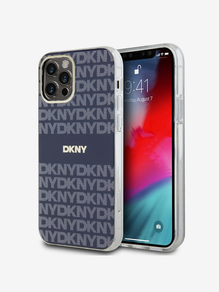 DKNY Zadný kryt PC/TPU Repeat Pattern Tonal Stripe Magsafe pre iPhone 12/12 Pro Blue DKNY