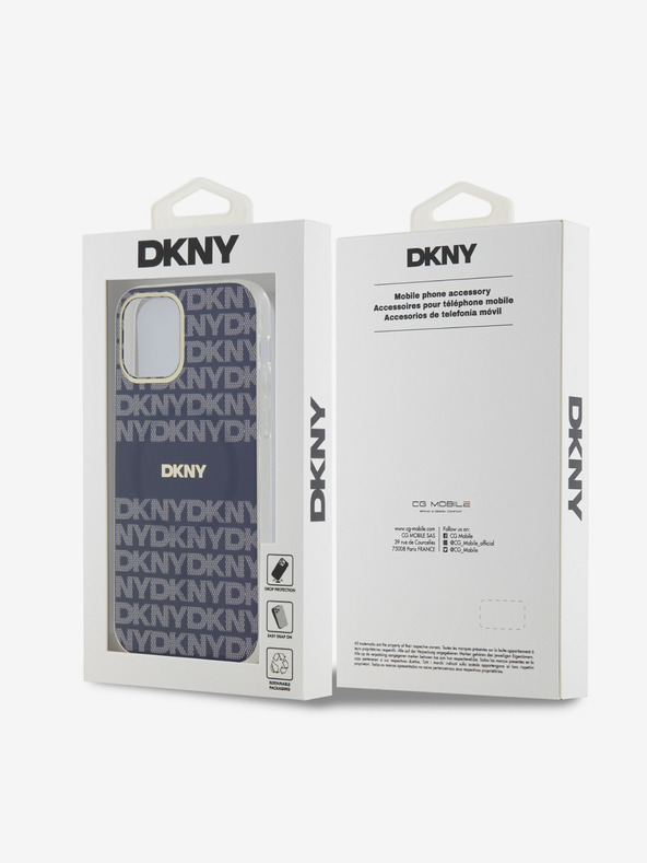 DKNY Zadný kryt PC/TPU Repeat Pattern Tonal Stripe Magsafe pre iPhone 12/12 Pro Blue DKNY