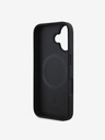 DKNY PU Leather Repeat Pattern Bottom Stripe MagSafe Zadní Kryt pro iPhone 16 Black Obal na telefón