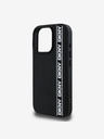 DKNY DKNY 3D gumový zadný kryt s opakujúcim sa logom Line pre iPhone 16 Pro čierny