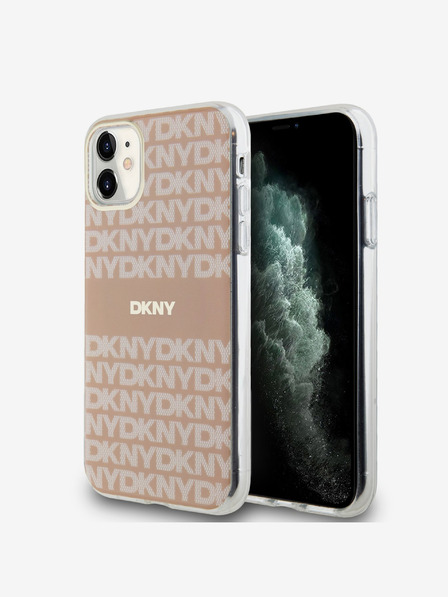 DKNY Zadný kryt PC/TPU Repeat Pattern Tonal Stripe Magsafe pre iPhone 11 Ružový DKNY
