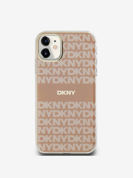 DKNY Zadný kryt PC/TPU Repeat Pattern Tonal Stripe Magsafe pre iPhone 11 Ružový DKNY