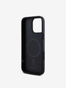 DKNY DKNY PU kožený strieborný zadný kryt s kovovým logom Magsafe pre iPhone 16 Pro Max Grey