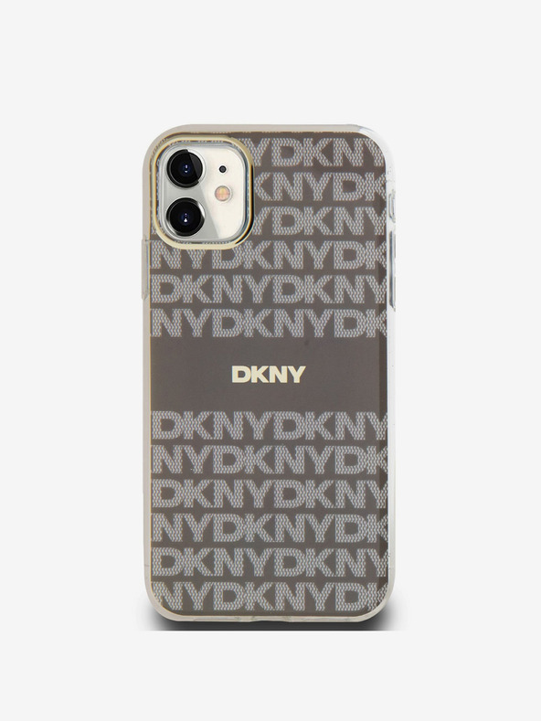 DKNY Zadný kryt PC/TPU Repeat Pattern Tonal Stripe Magsafe pre iPhone 11 Beige DKNY