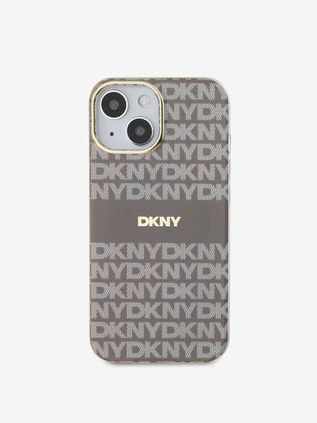 DKNY Zadný kryt PC/TPU Repeat Pattern Tonal Stripe Magsafe pre iPhone 15 Beige DKNY