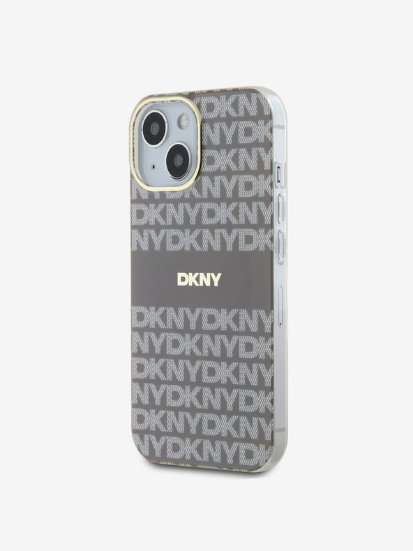 DKNY Zadný kryt PC/TPU Repeat Pattern Tonal Stripe Magsafe pre iPhone 15 Beige DKNY