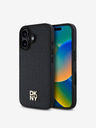DKNY DKNY PU kožený zadný kryt Repeat Pattern Stack Logo MagSafe pre iPhone 16 Plus Black
