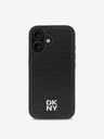 DKNY DKNY PU kožený zadný kryt Repeat Pattern Stack Logo MagSafe pre iPhone 16 Plus Black