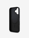 DKNY DKNY PU kožený zadný kryt Repeat Pattern Stack Logo MagSafe pre iPhone 16 Plus Black