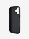 DKNY DKNY PU kožený zadný kryt s károvaným vzorom a pruhmi pre iPhone 16 čierny