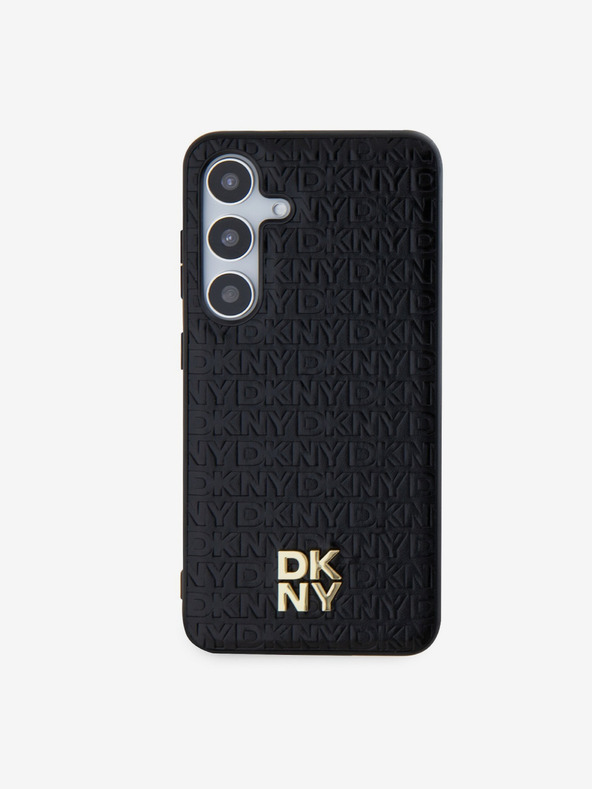 DKNY DKNY PU kožený zadný kryt s opakovaným vzorom a logom Magsafe pre Samsung Galaxy S24+ čierny