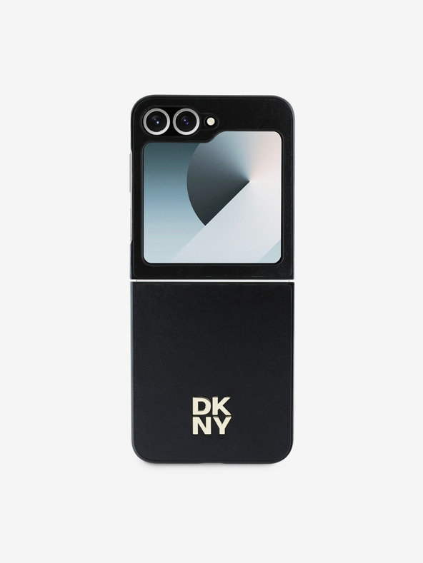 DKNY DKNY PU kožený zadný kryt s logom Stack pre Samsung Galaxy Z Flip 6 čierny