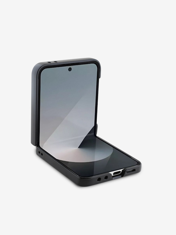 DKNY DKNY PU kožený zadný kryt s logom Stack pre Samsung Galaxy Z Flip 6 čierny