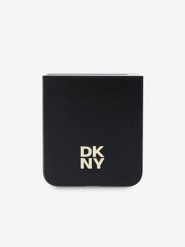 DKNY DKNY PU kožený zadný kryt s logom Stack pre Samsung Galaxy Z Flip 6 čierny