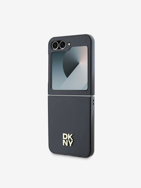 DKNY DKNY PU kožený zadný kryt s logom Stack pre Samsung Galaxy Z Flip 6 čierny
