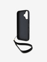 DKNY DKNY PU kožený zadný kryt s logom komína pre iPhone 16 čierny