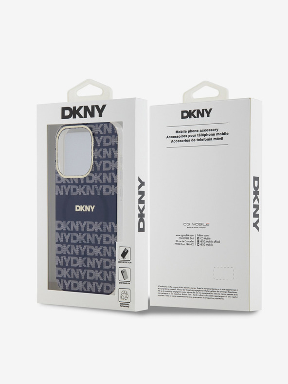 DKNY Zadný kryt PC/TPU Repeat Pattern Tonal Stripe Magsafe pre iPhone 13 Pro Blue DKNY