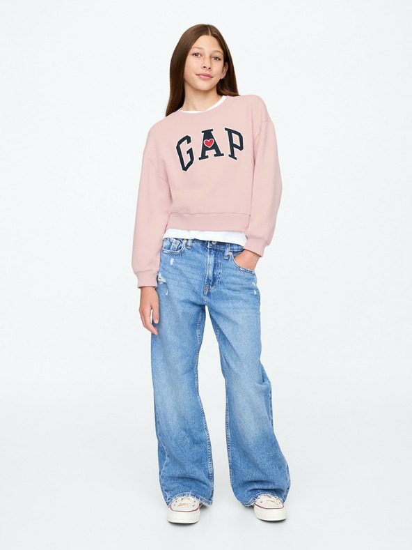 GAP Detská mikina s logom a fleece GAP