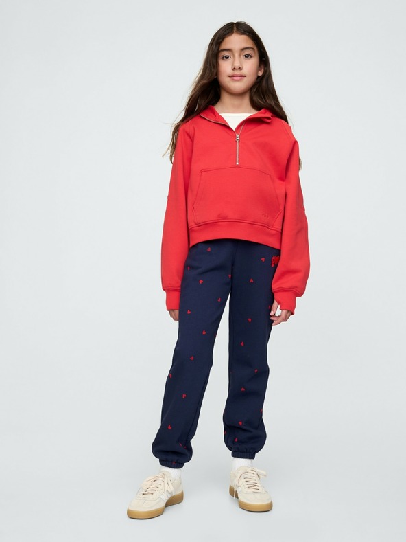GAP Detské tepláky fleece logo army GAP