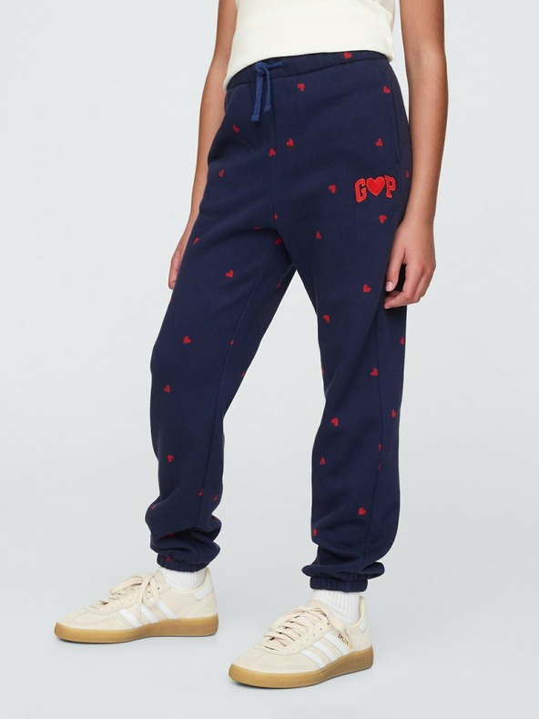 GAP Detské tepláky fleece logo army GAP