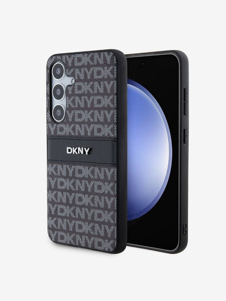 DKNY Zadný kryt z PC/TPU s opakovaným vzorom s tónovým prúžkom pre Samsung S24 Black DKNY