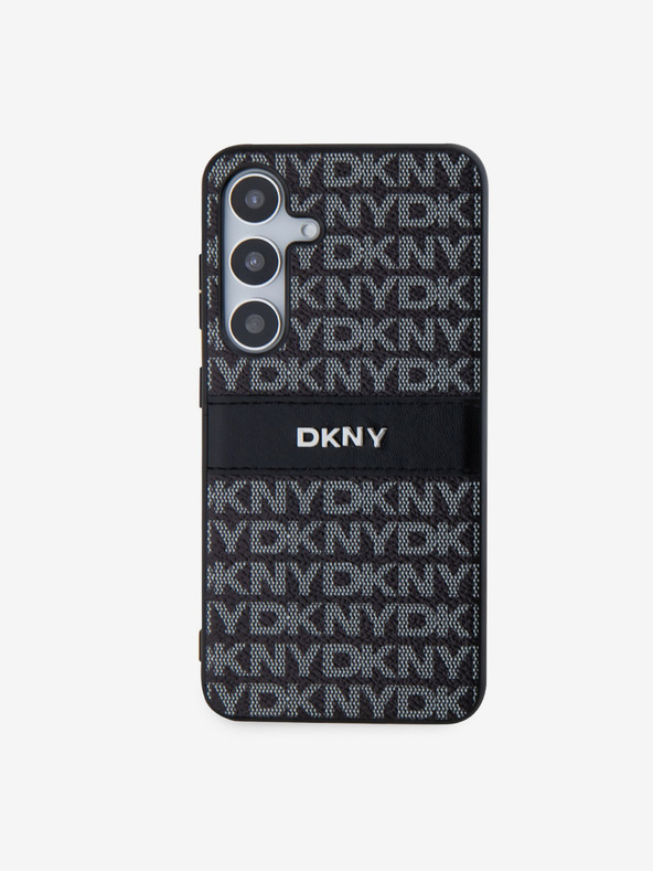 DKNY Zadný kryt z PC/TPU s opakovaným vzorom s tónovým prúžkom pre Samsung S24 Black DKNY