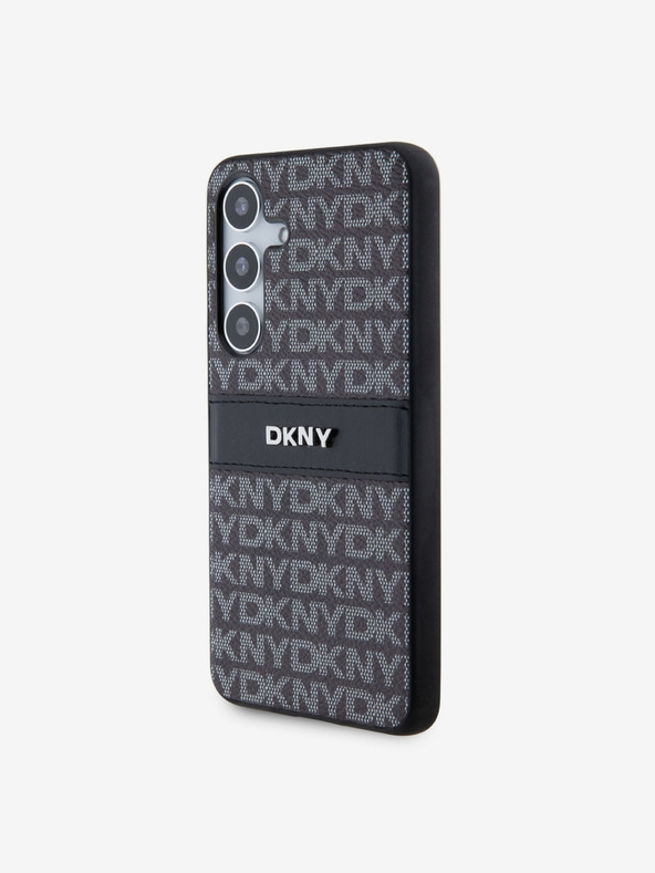 DKNY Zadný kryt z PC/TPU s opakovaným vzorom s tónovým prúžkom pre Samsung S24 Black DKNY
