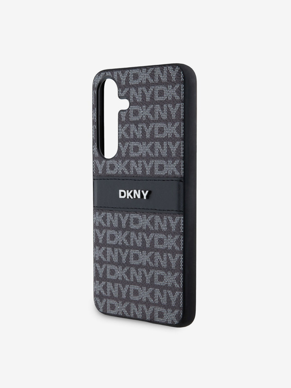DKNY Zadný kryt z PC/TPU s opakovaným vzorom s tónovým prúžkom pre Samsung S24 Black DKNY
