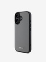 DKNY PU Leather Silver Metal Logo Magsafe iPhone 16 Grey Obal na telefón