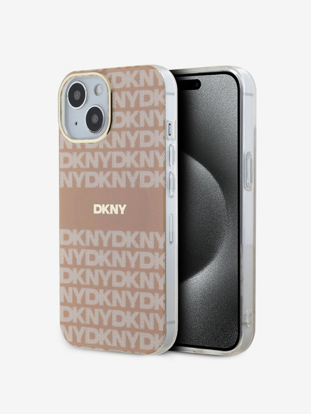 DKNY Zadný kryt PC/TPU Repeat Pattern Tonal Stripe Magsafe pre iPhone 15 Pink DKNY