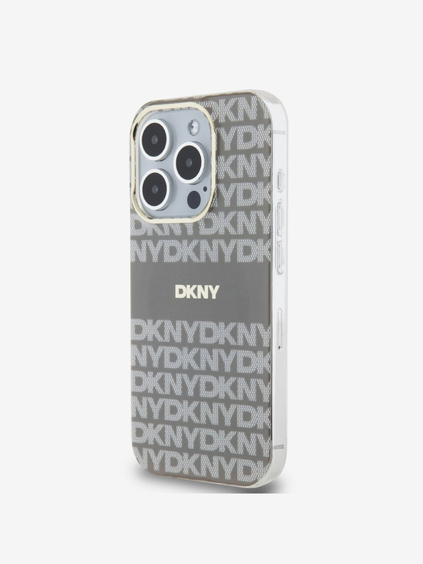 DKNY Zadný kryt PC/TPU Repeat Pattern Tonal Stripe Magsafe pre iPhone 13 Pro Beige DKNY