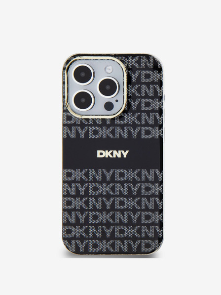 DKNY Zadný kryt PC/TPU Repeat Pattern Tonal Stripe Magsafe pre iPhone 14 Pro Max Black DKNY