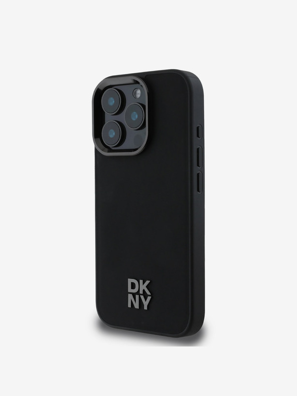 DKNY DKNY PU kožený zadný kryt s logom Magsafe pre iPhone 16 Pro čierny