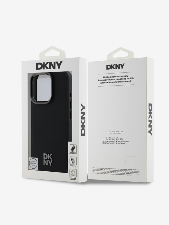 DKNY DKNY PU kožený zadný kryt s logom Magsafe pre iPhone 16 Pro čierny