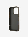 DKNY PU Leather Stack Logo Wrist Strap iPhone 16 Pro Green Obal na telefón