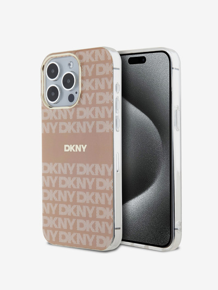 DKNY Zadný kryt PC/TPU Repeat Pattern Tonal Stripe Magsafe pre iPhone 15 Pro Max Pink DKNY