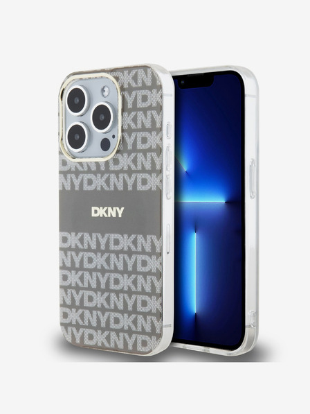 DKNY Zadný kryt PC/TPU Repeat Pattern Tonal Stripe Magsafe pre iPhone 13 Pro Max Beige DKNY