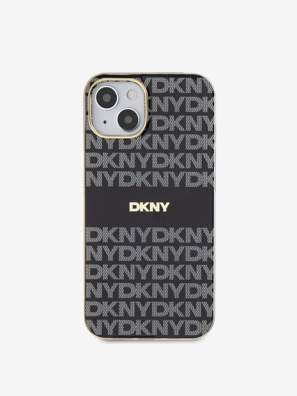 DKNY Zadný kryt PC/TPU Repeat Pattern Tonal Stripe Magsafe pre iPhone 15 Black DKNY