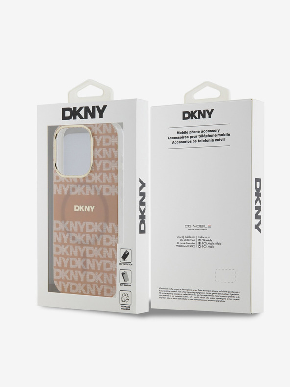 DKNY Zadný kryt Magsafe s opakovaným vzorom PC/TPU Tonal Stripe pre iPhone 13 Pro Pink DKNY